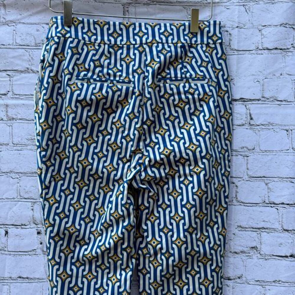 Boden Pants Cropped Flared Sapphire, Azure Geo US‎ Size 6 R Geometric Flare - Picture 5 of 9